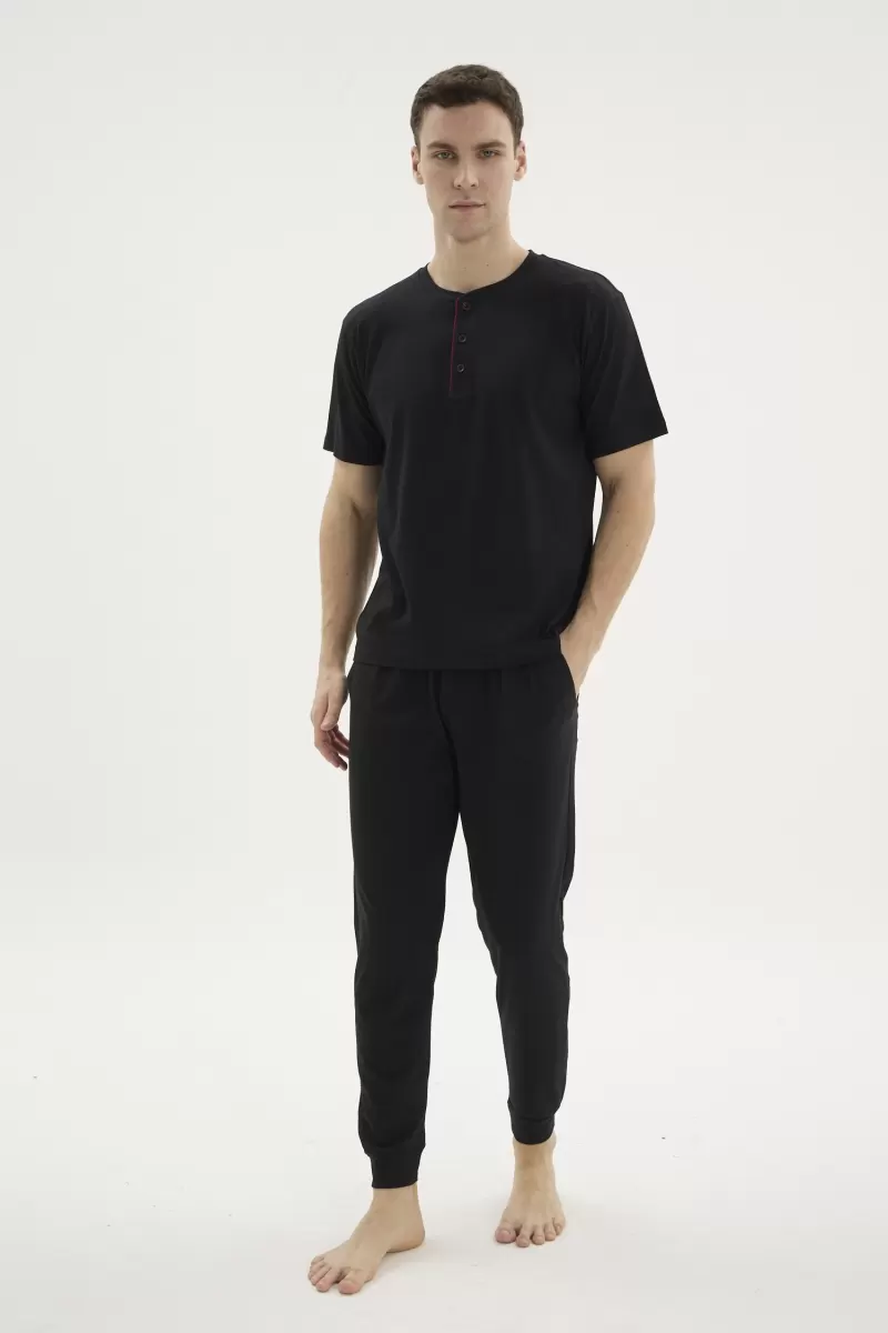 Kocabey KKT-26155 Erkek Midi Yaka Pijama Takımı