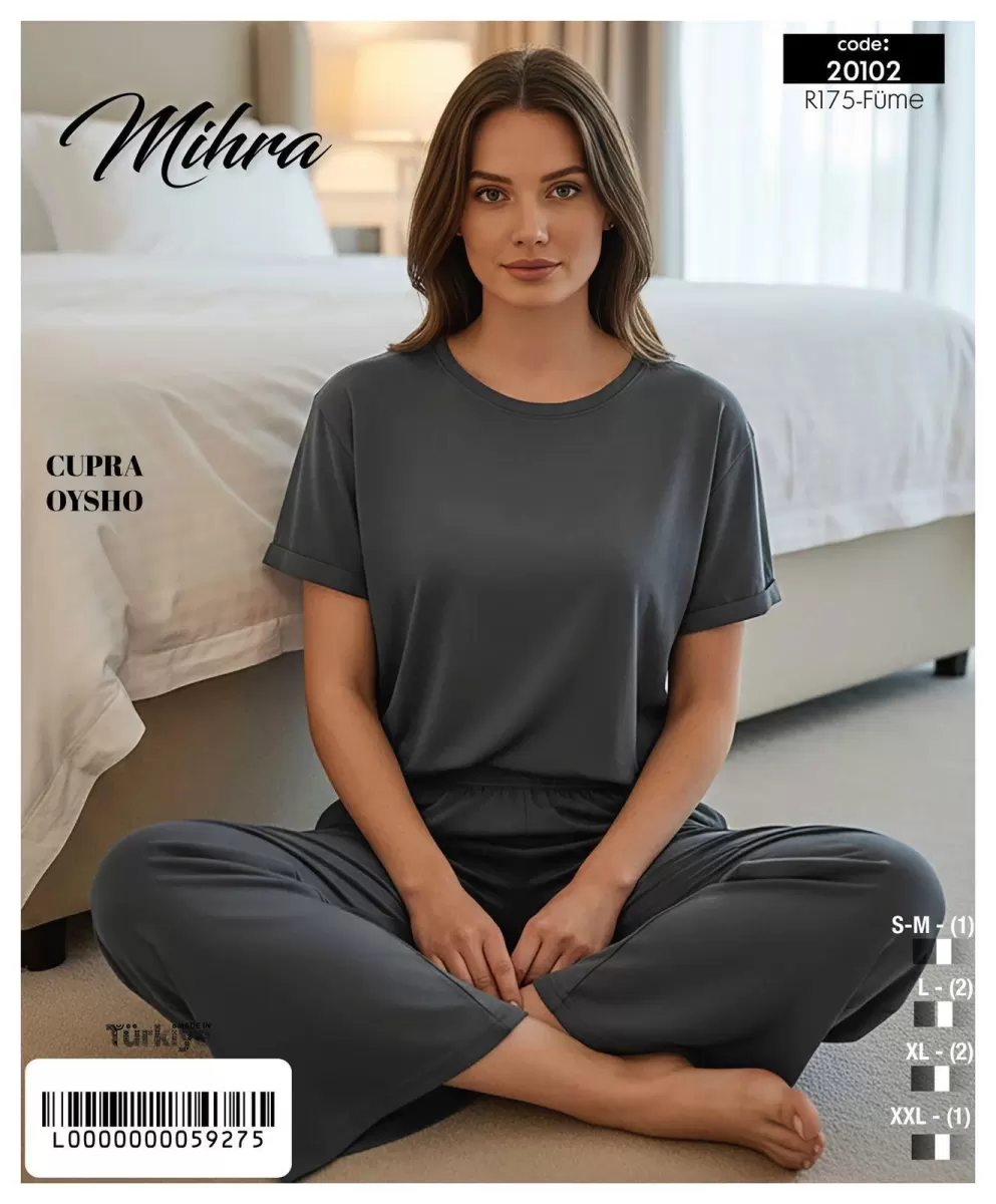 Mihra 20102 Kadın Oysho Kısa Kol Pijama Takımı