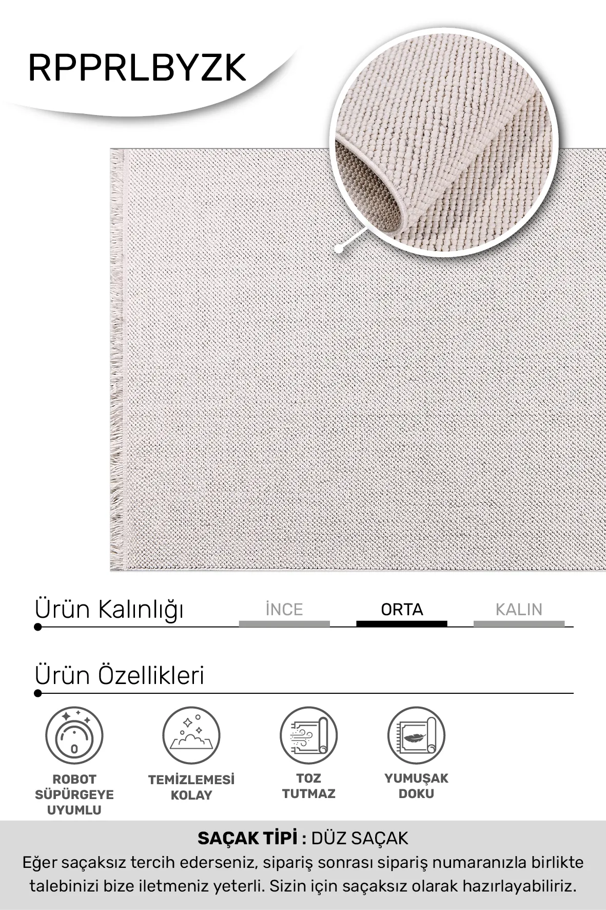 YoudayHomeCollection PARLA Model Halı 200X400