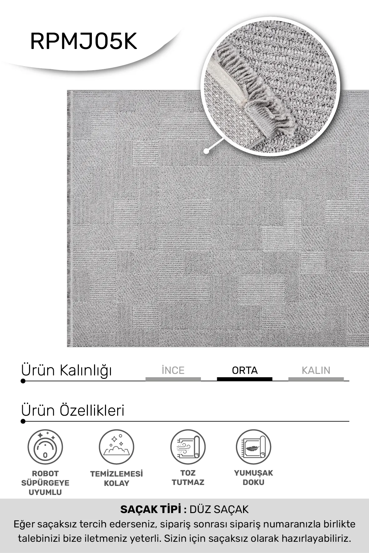 YoudayHomeCollection MARGİN Model Halı 200X200