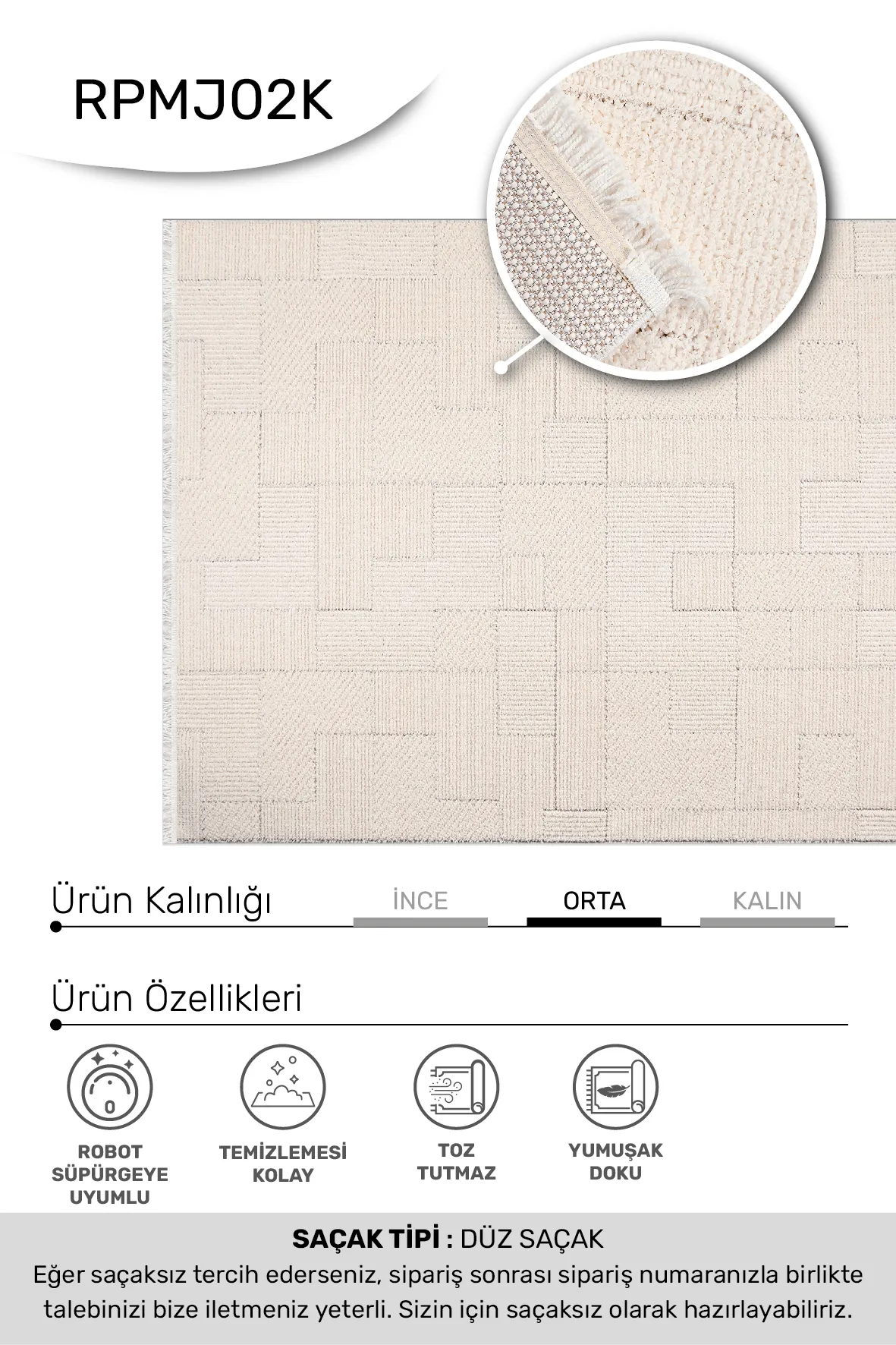 YoudayHomeCollection MARGİN Model Halı 120X400