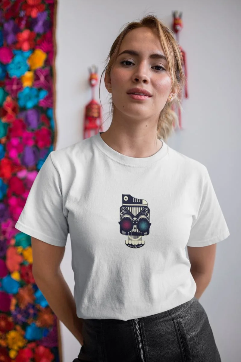 Kadın Özel Baskılı Modern Fit %100 Pamuk Bisiklet Yaka T-Shirt