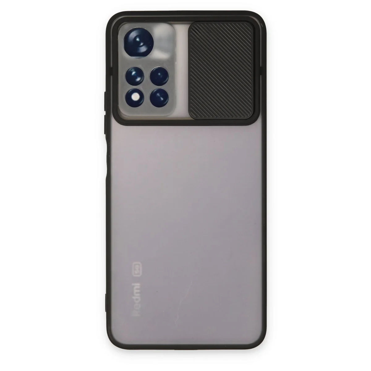 Redmi Note 11T Kılıf Palm Buzlu Kamera Sürgülü Silikon - Siyah