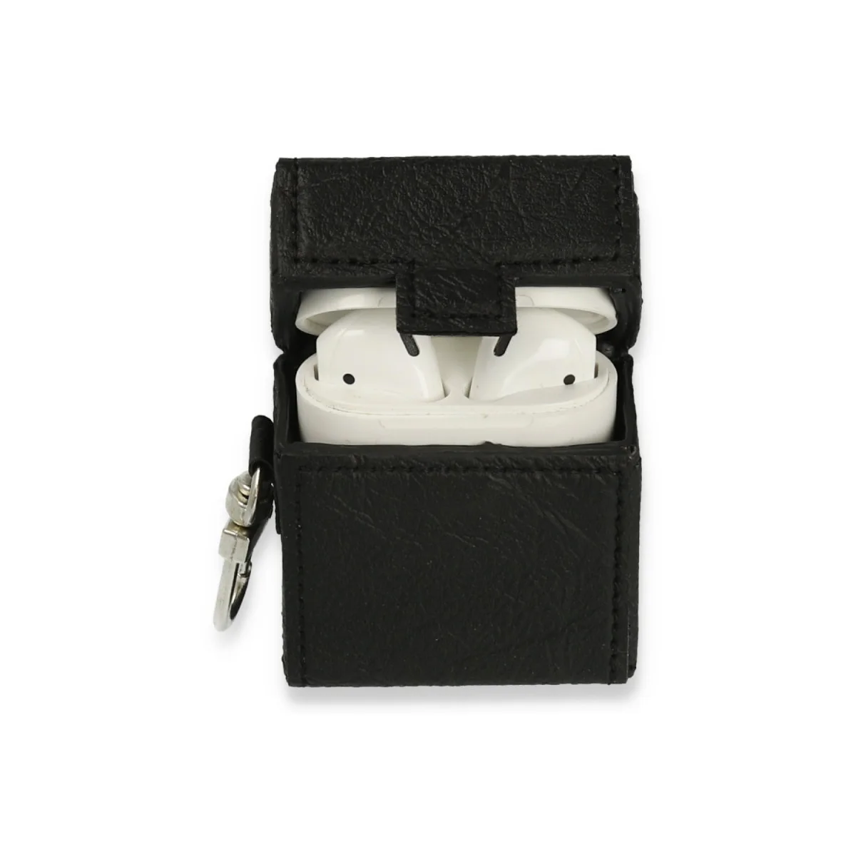 Airpods 2 (2.nesil) Deri Kılıf - Siyah