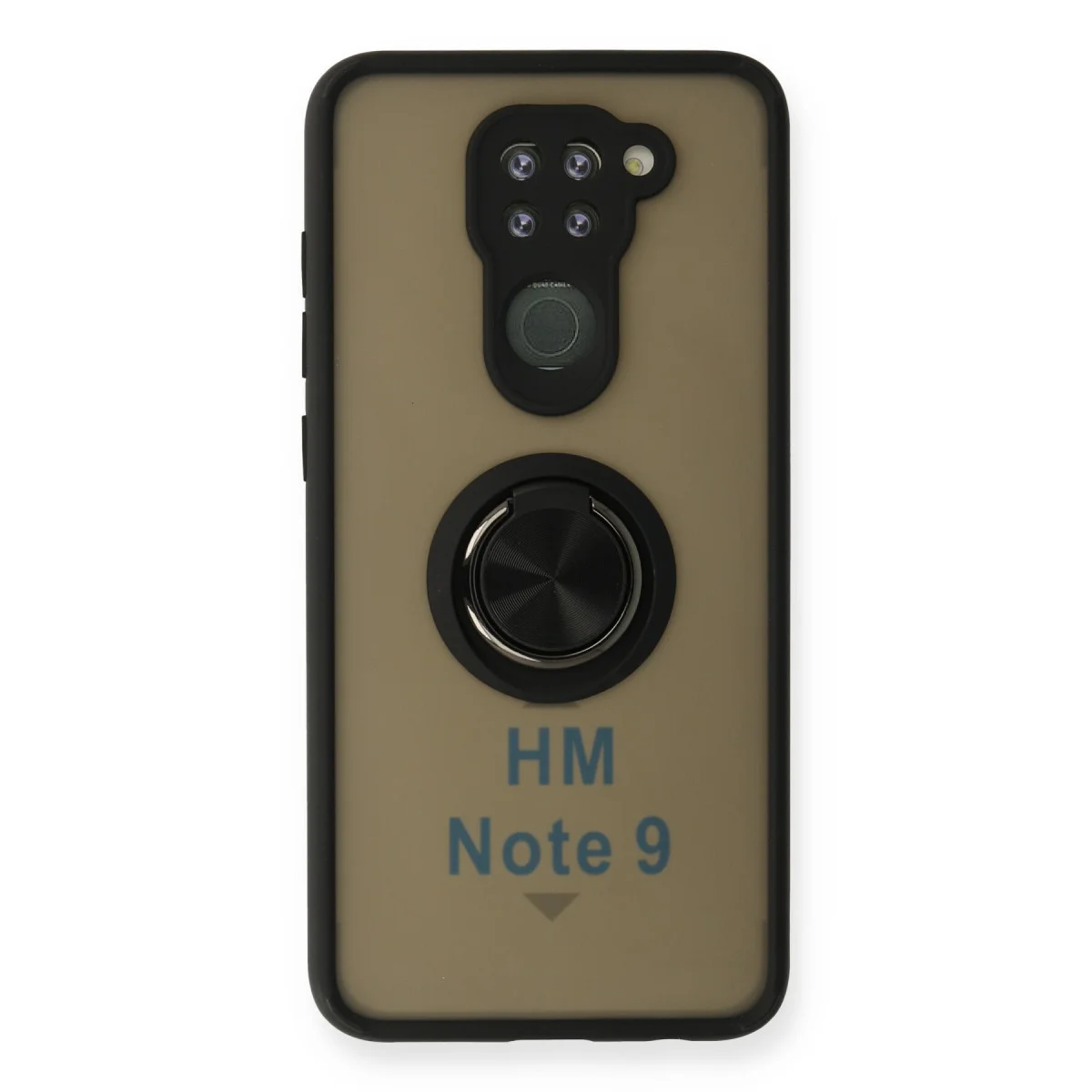 Redmi Note 9 Kılıf Montreal Yüzüklü Silikon Kapak - Siyah