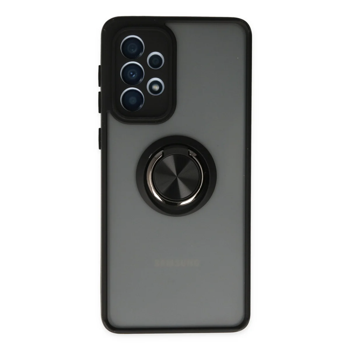 Galaxy A33 5G Kılıf Montreal Yüzüklü Silikon Kapak - Siyah