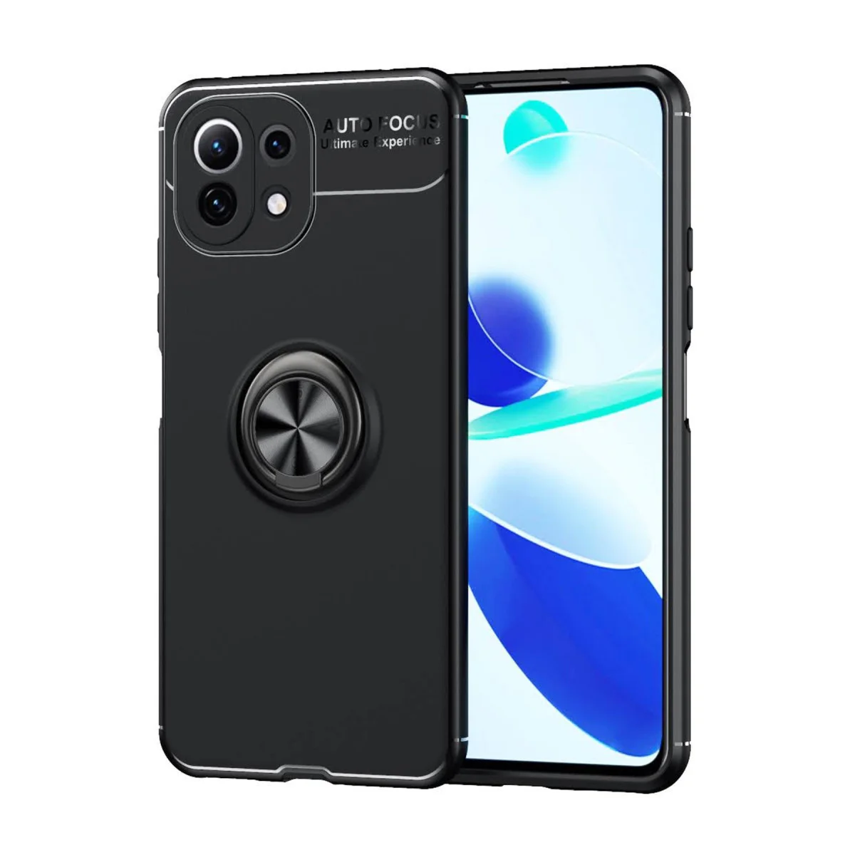 Mİ 11 Lite Kılıf Range Yüzüklü Silikon - Siyah