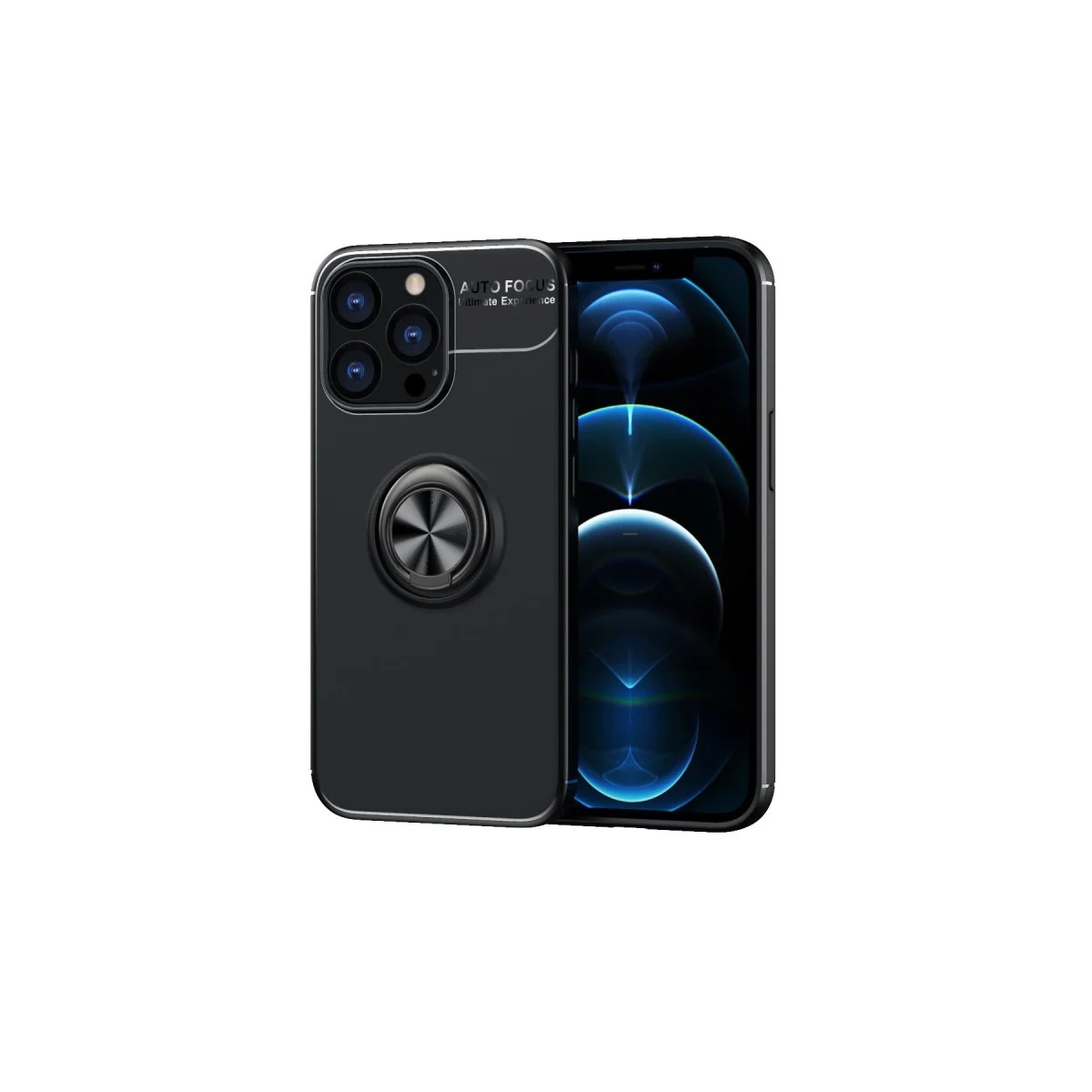 iPhone 13 Pro Kılıf Range Yüzüklü Silikon - Siyah