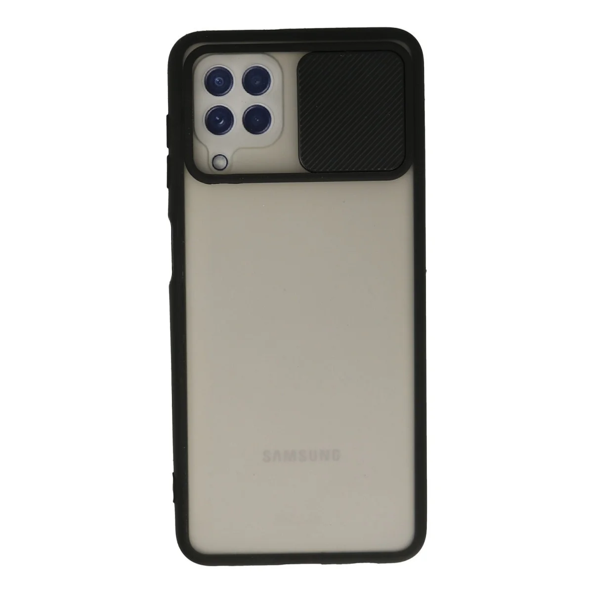 Galaxy A22 Kılıf Palm Buzlu Kamera Sürgülü Silikon - Siyah