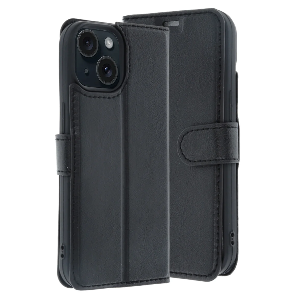 iPhone 15 Trend S Plus Kapaklı Kılıf - Siyah