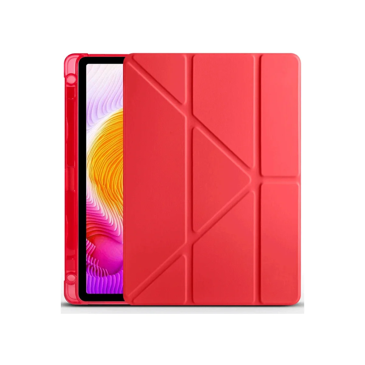 Redmi Pad SE Kılıf Kalemlikli Mars Tablet Kılıfı - Kırmızı