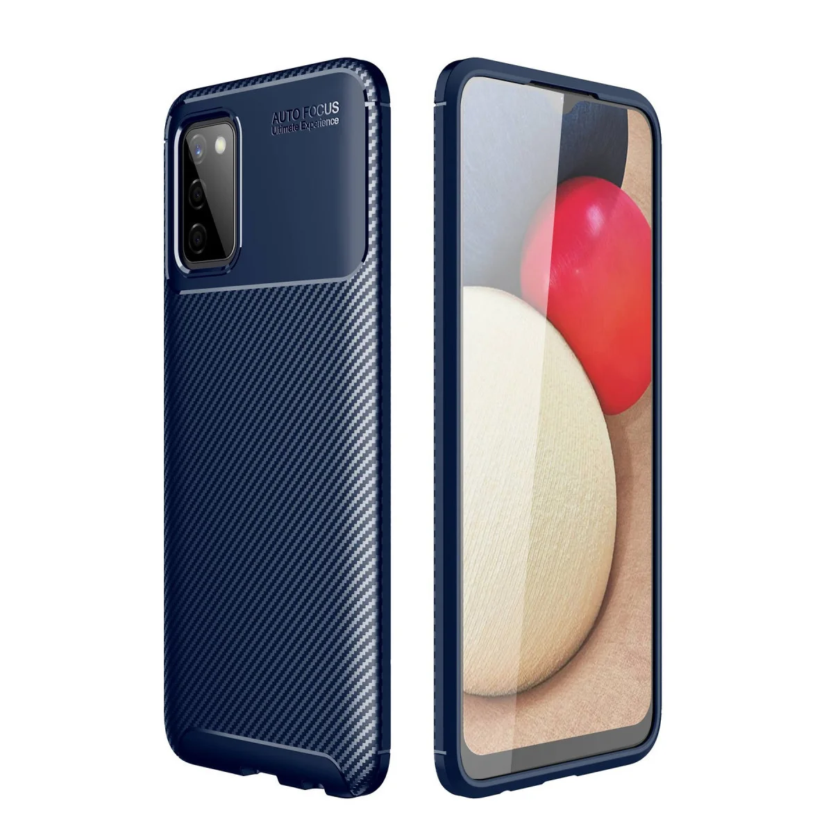 Galaxy A02S Kılıf Auto Focus Karbon Kapak - Lacivert