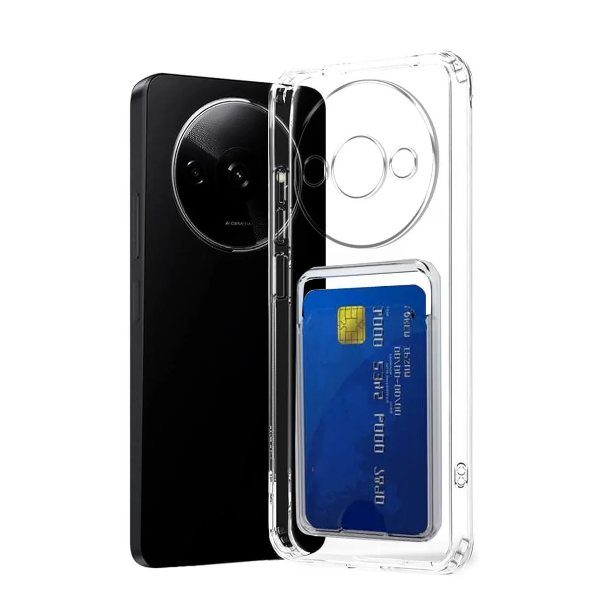 Redmi A3 4G Kılıf Kart Şeffaf Silikon - Şeffaf