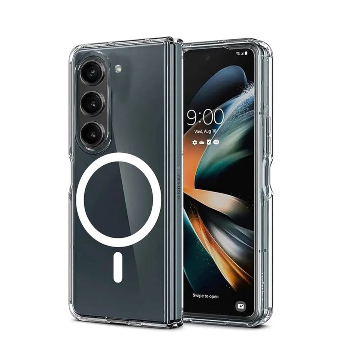 Galaxy Z Fold 6 Kılıf Magneticsafe Şeffaf Silikon - Şeffaf
