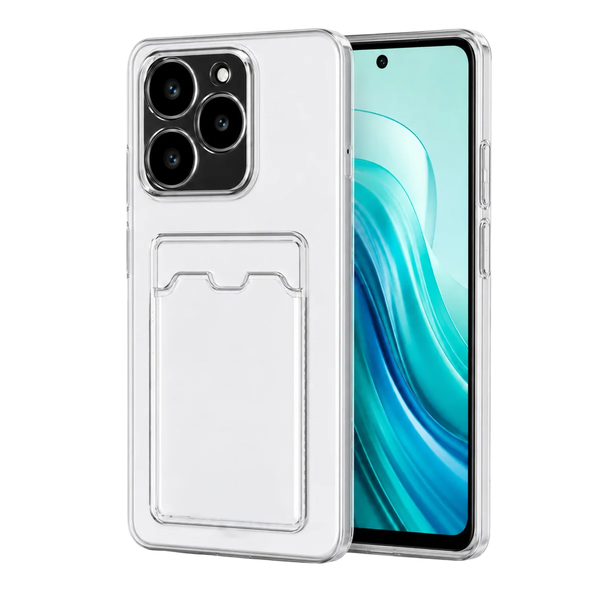 Realme C61 Kılıf Kart Şeffaf Silikon - Şeffaf