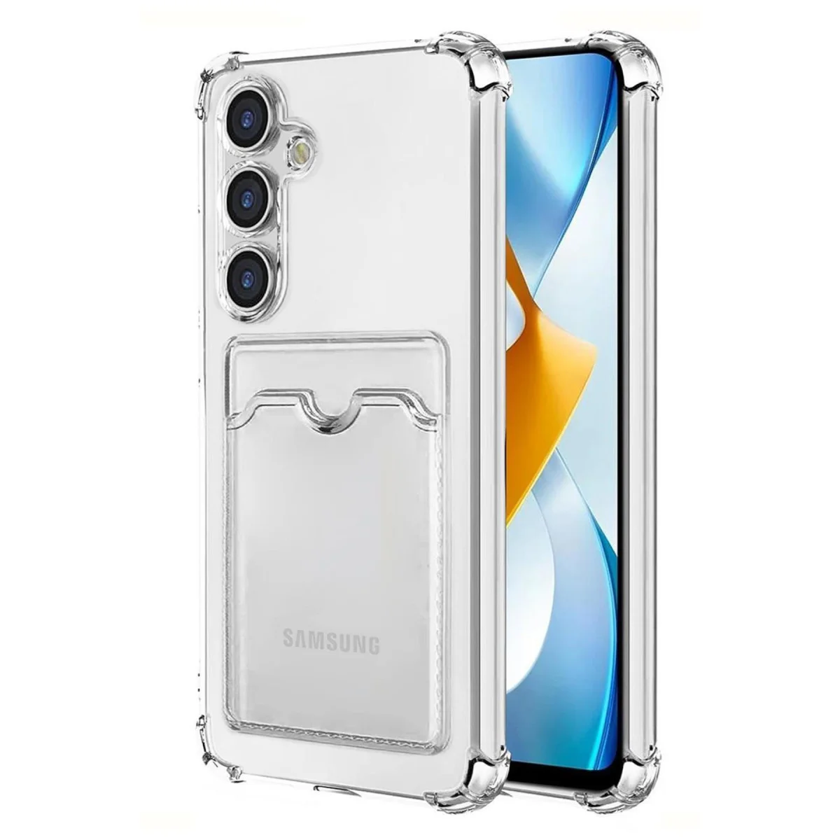 Galaxy S24 Kılıf Kart Şeffaf Silikon - Şeffaf