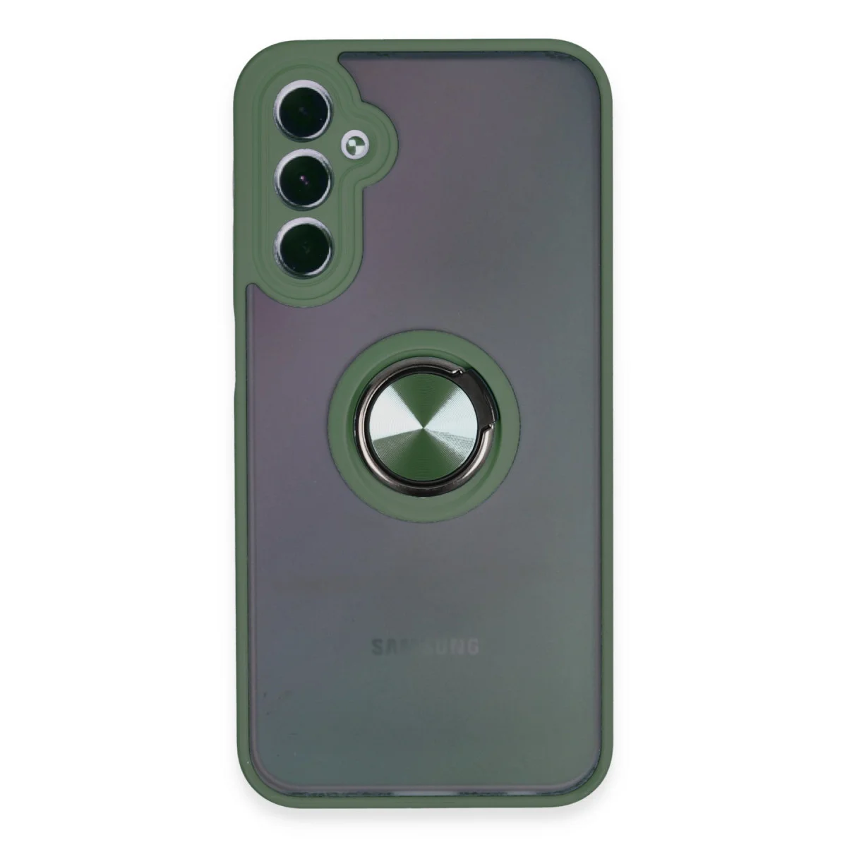 Galaxy A24 4G Kılıf Montreal Yüzüklü Silikon Kapak - Yeşil