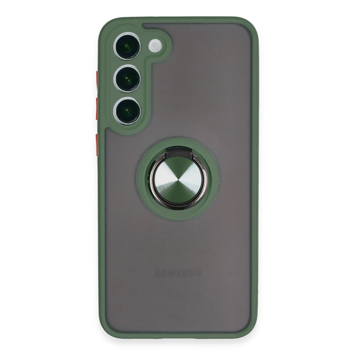 Galaxy S23 Plus Kılıf Montreal Yüzüklü Silikon Kapak - Yeşil