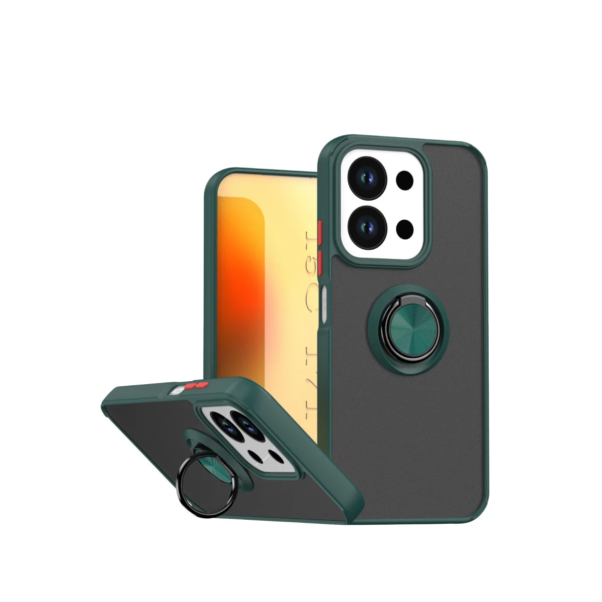 Redmi 15C 4G Montreal Yüzüklü Silikon Kapak - Yeşil