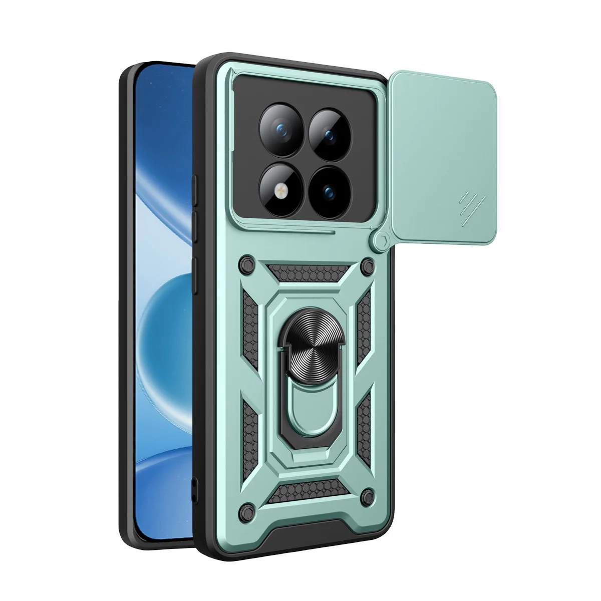 Redmi Note 15 Pro 5G Pars Lens Yüzüklü Silikon - Yeşil