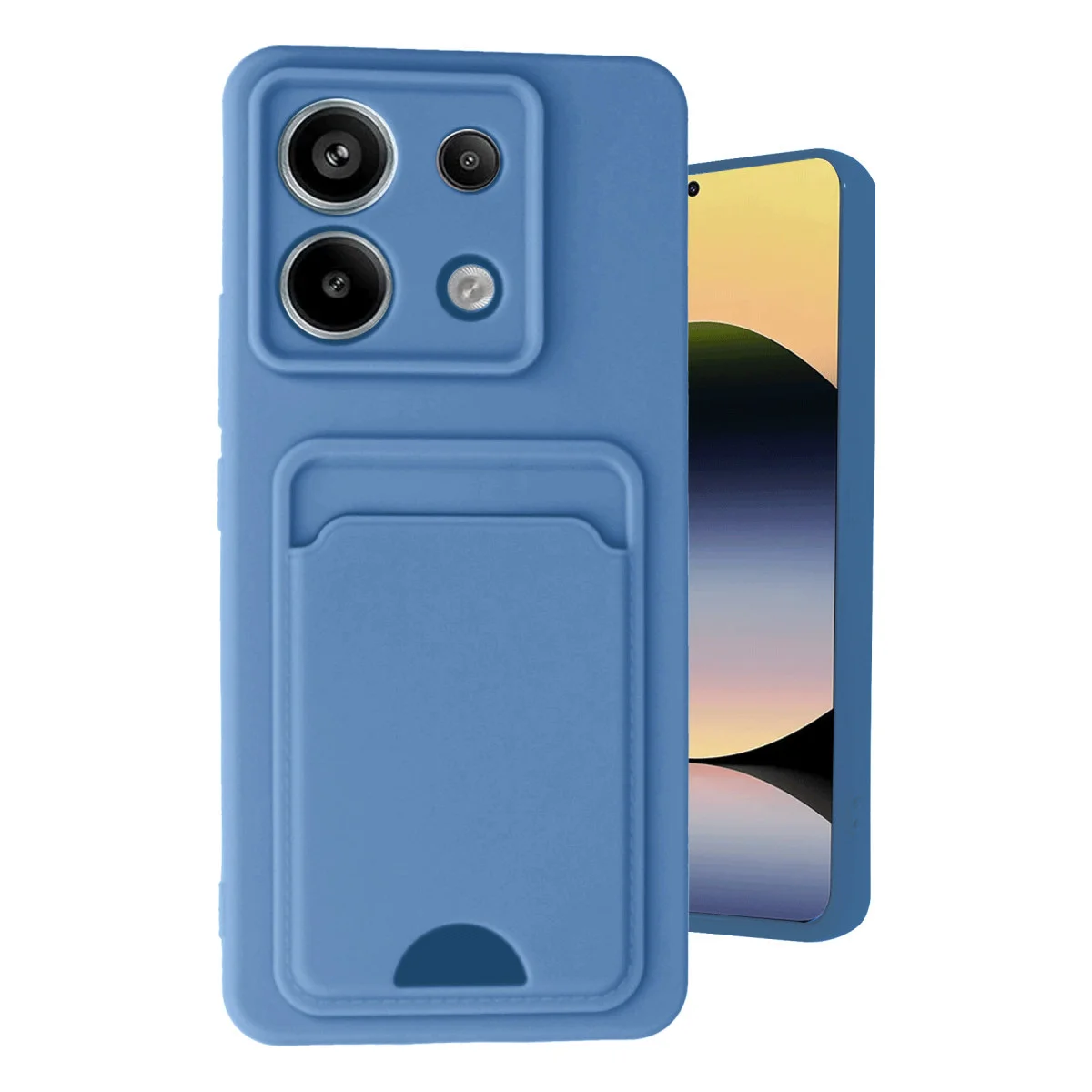 Redmi Note 13 Pro 5G Kılıf Kelvin Kartvizitli Silikon - Mavi