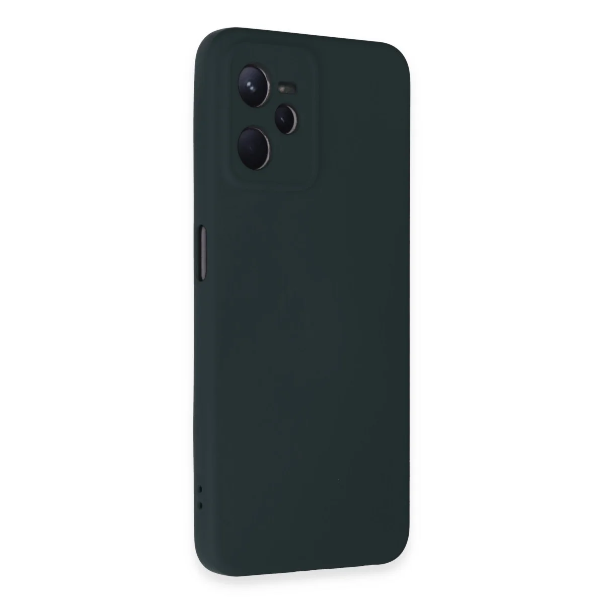 Realme C35 Kılıf Nano içi Kadife Silikon - Koyu Yeşil