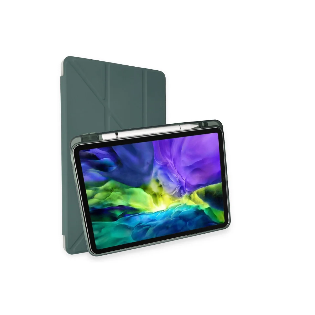 iPad Pro 11 (2018) Kılıf Kalemlikli Mars Tablet Kılıfı - Koyu Yeşil