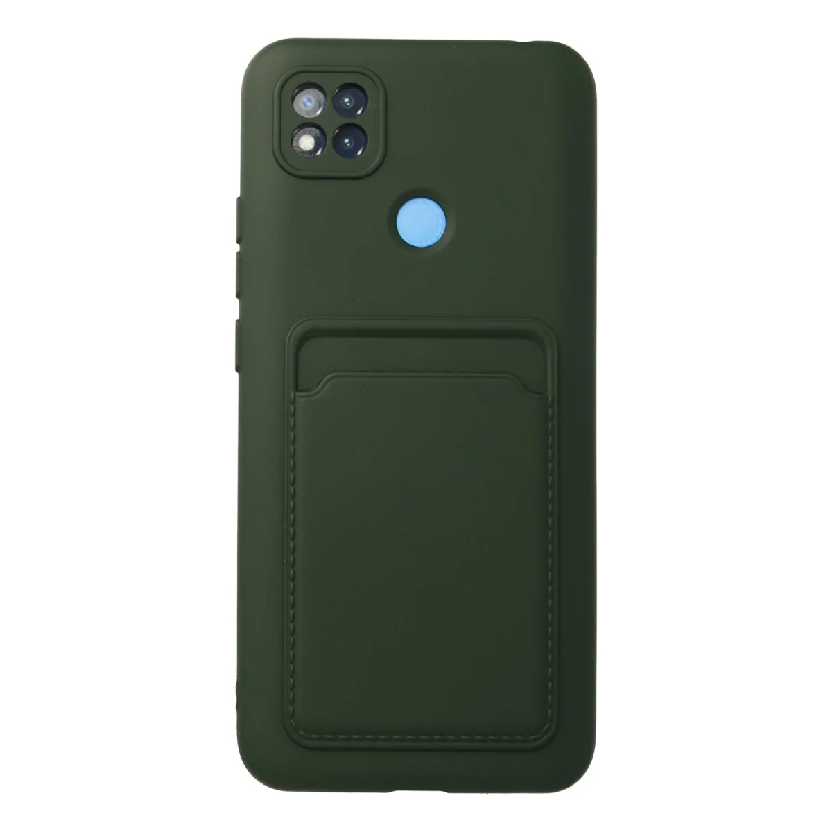 Redmi 9C Kılıf Kelvin Kartvizitli Silikon - Koyu Yeşil