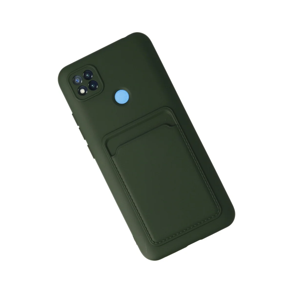 Redmi 9C Kılıf Kelvin Kartvizitli Silikon - Koyu Yeşil