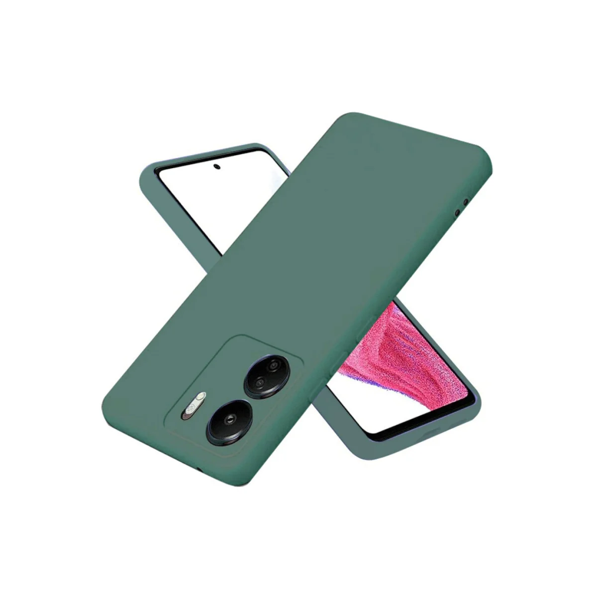 Redmi 13C Kılıf First Silikon - Koyu Yeşil