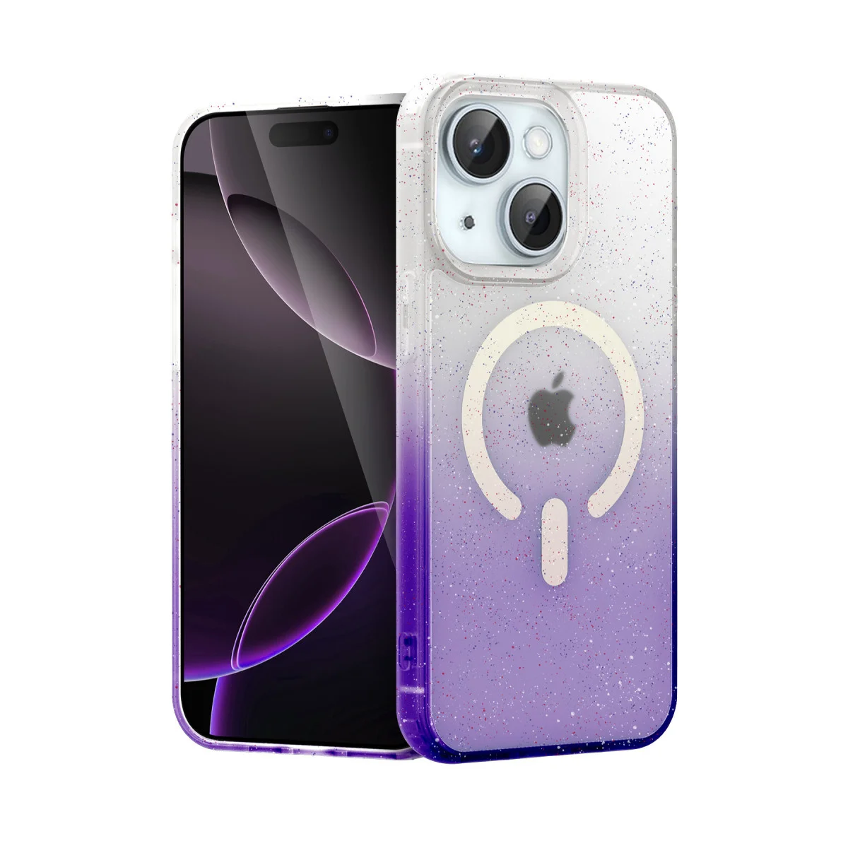 iPhone 15 Pummel Shiny Magsafe Kapak - Mor