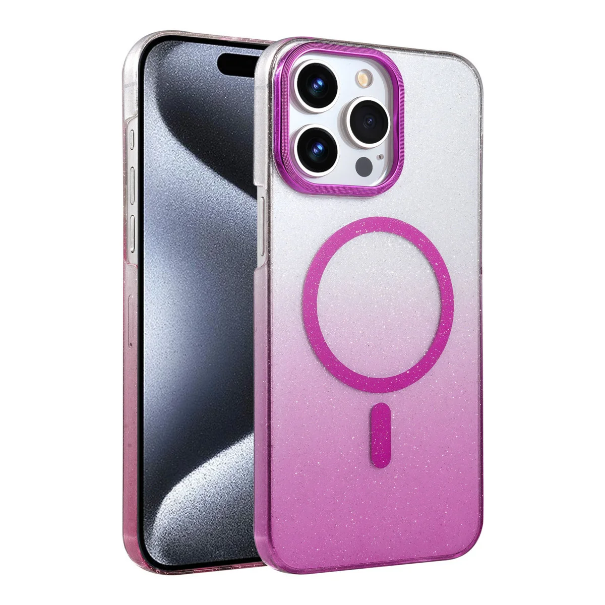 iPhone 15 Pro Max Glossy Magsafe Kapak - Mor