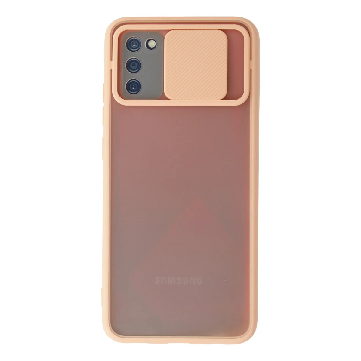 Galaxy A02S Kılıf Palm Buzlu Kamera Sürgülü Silikon - Pembe