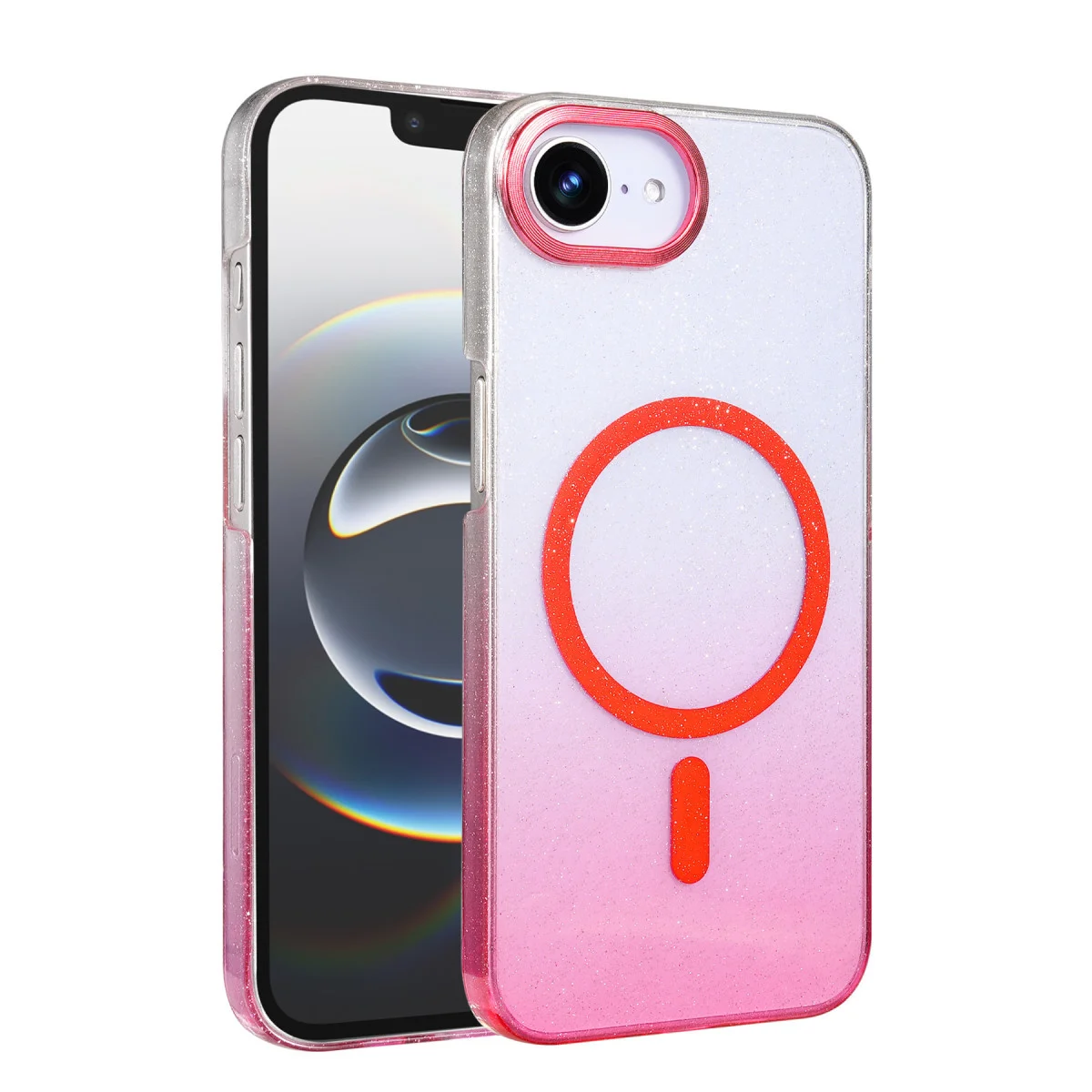 iPhone 16E Glossy Magsafe Kapak - Pembe
