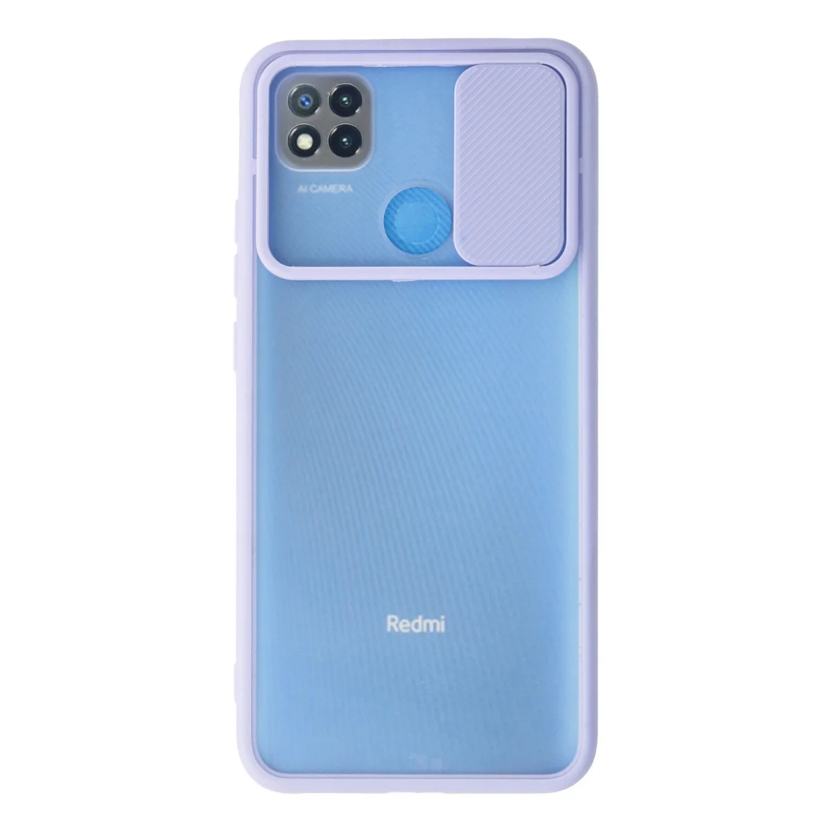 Redmi 9C Kılıf Palm Buzlu Kamera Sürgülü Silikon - Lila
