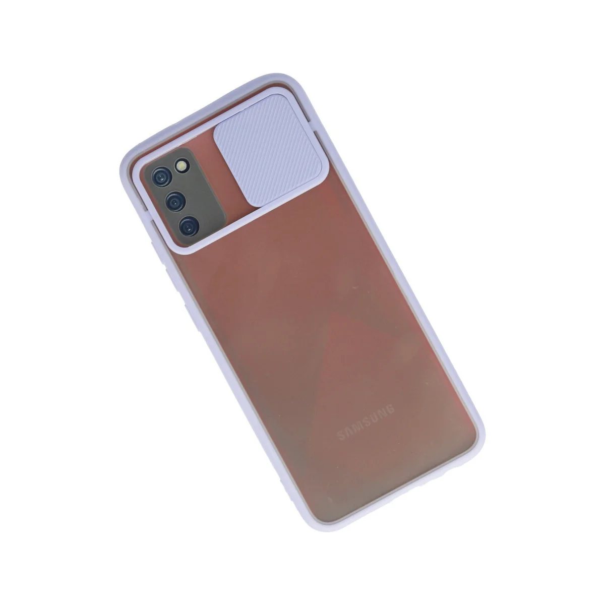Galaxy A02S Kılıf Palm Buzlu Kamera Sürgülü Silikon - Lila