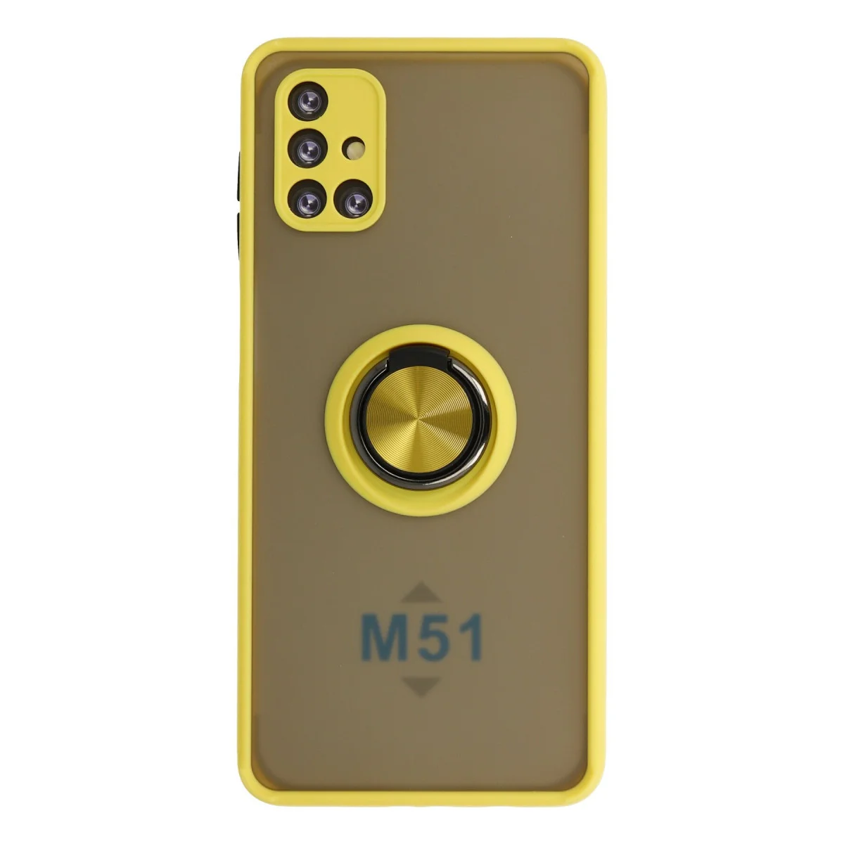Galaxy M51 Kılıf Montreal Yüzüklü Silikon Kapak - Sarı
