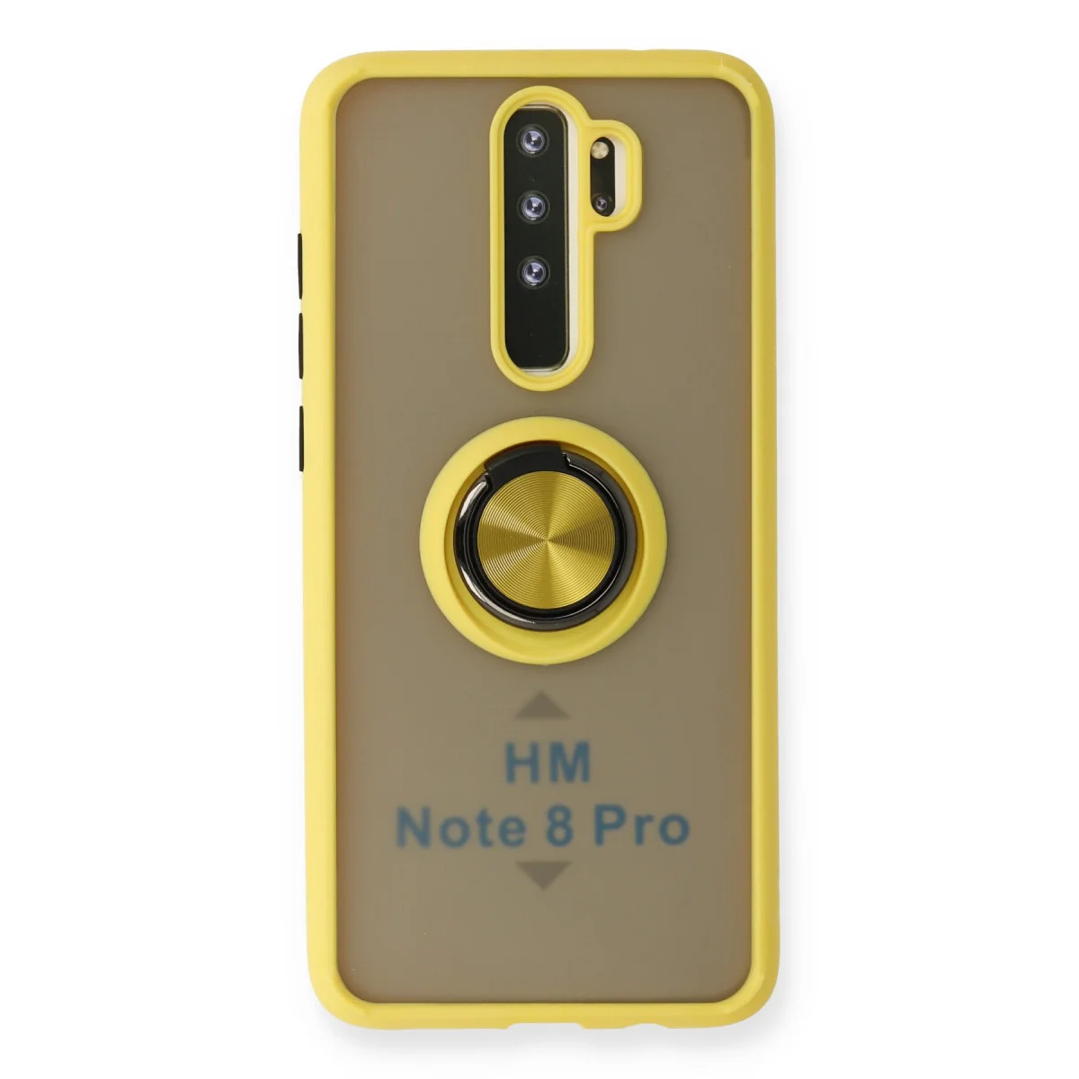 Redmi Note 8 Pro Kılıf Montreal Yüzüklü Silikon Kapak - Sarı