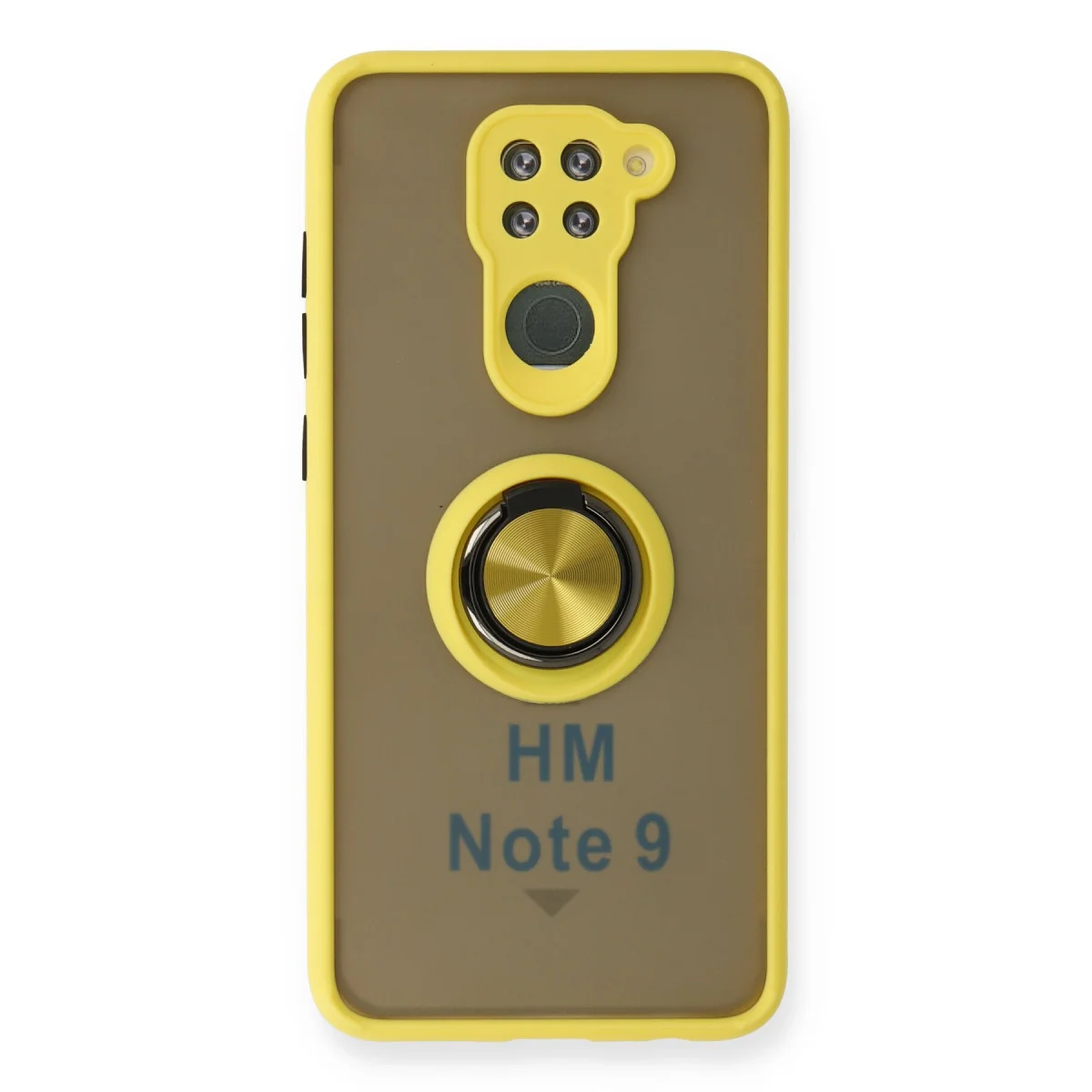 Redmi Note 9 Kılıf Montreal Yüzüklü Silikon Kapak - Sarı