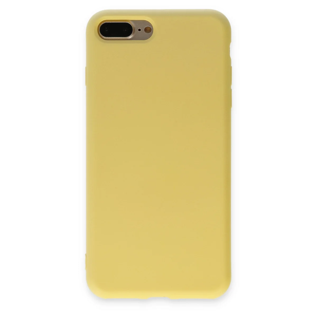 iPhone 7 Plus Kılıf Nano içi Kadife Silikon - Sarı
