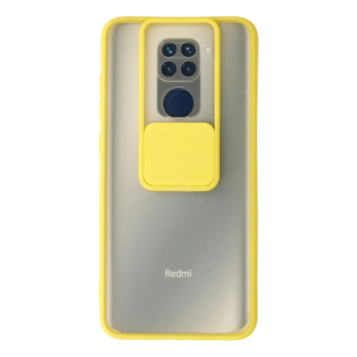 Redmi Note 9 Kılıf Palm Buzlu Kamera Sürgülü Silikon - Sarı