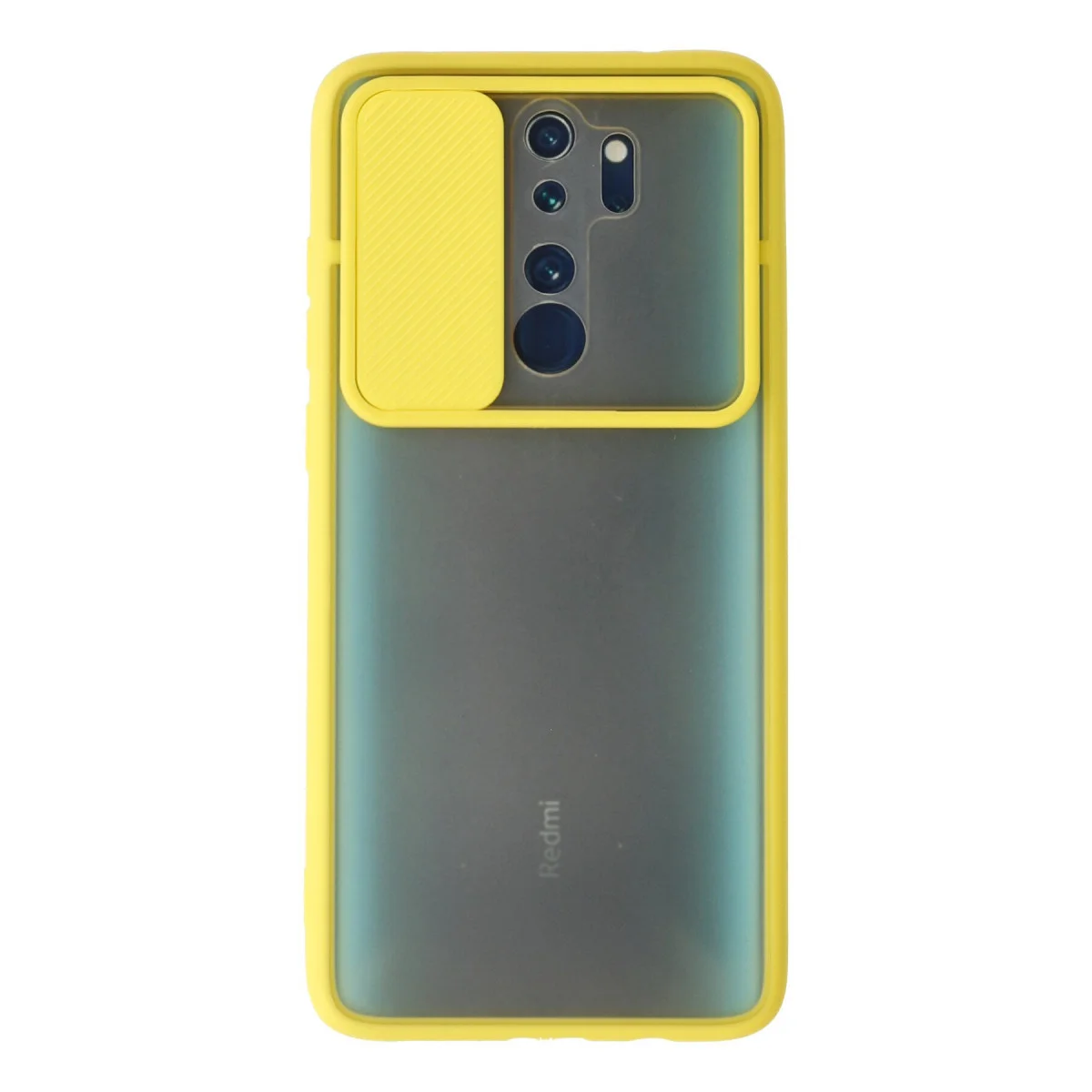 Redmi Note 8 Pro Kılıf Palm Buzlu Kamera Sürgülü Silikon - Sarı