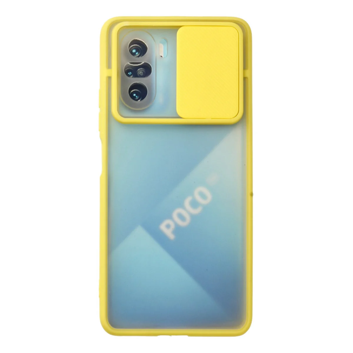 Poco F3 Kılıf Palm Buzlu Kamera Sürgülü Silikon - Sarı