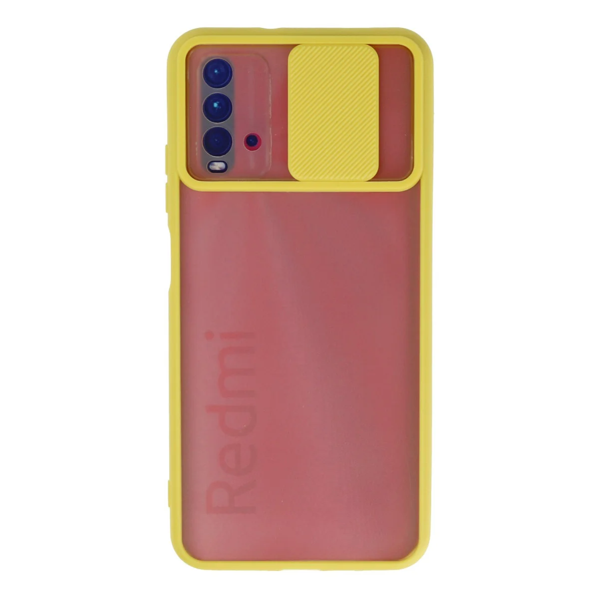 Redmi 9T Kılıf Palm Buzlu Kamera Sürgülü Silikon - Sarı