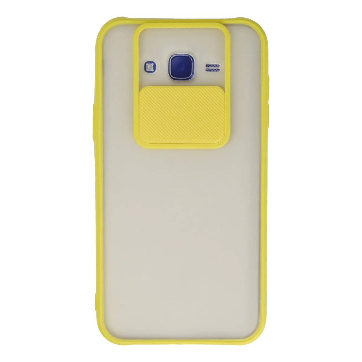 Galaxy J7 Kılıf Palm Buzlu Kamera Sürgülü Silikon - Sarı
