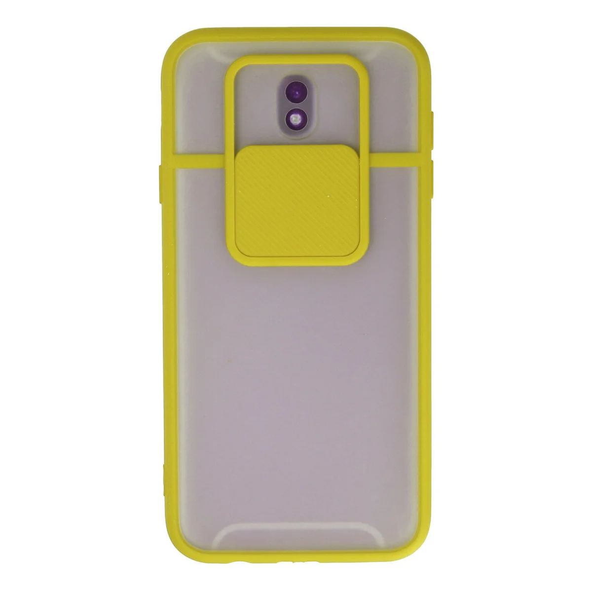 Galaxy J7 Pro / J730 Kılıf Palm Buzlu Kamera Sürgülü Silikon - Sarı