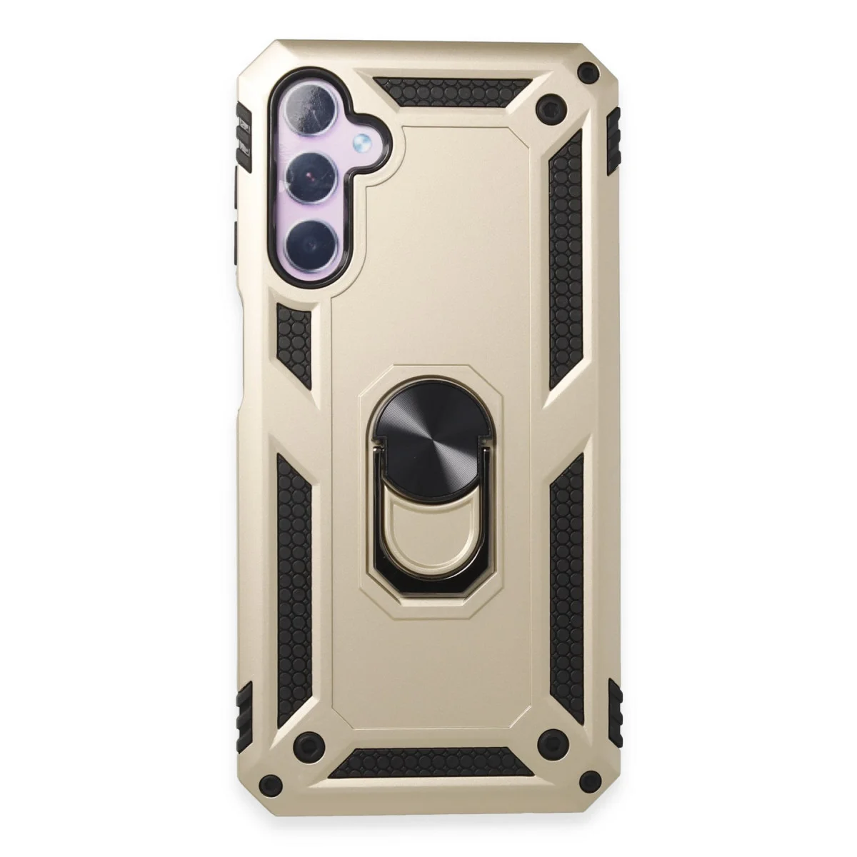 Galaxy A24 4G Kılıf Sofya Yüzüklü Silikon Kapak - Gold