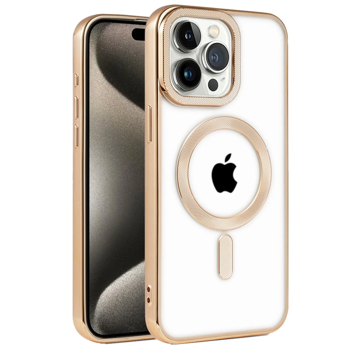 iPhone 14 Pro Kılıf Kronos Magsafe Kapak - Gold