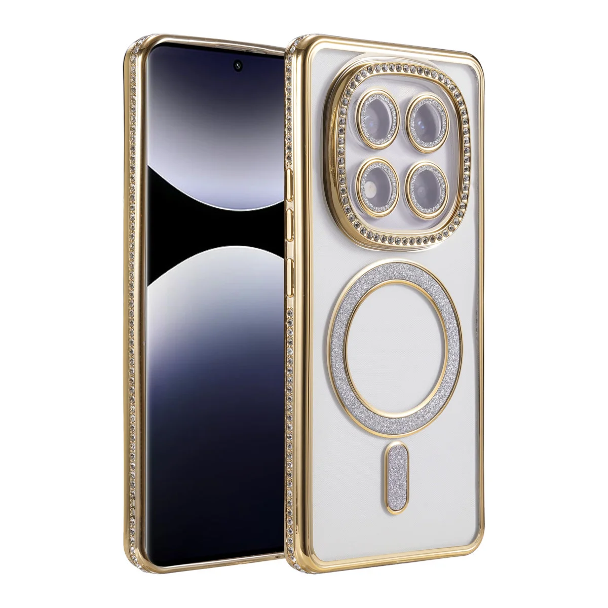 Redmi Note 14 Pro 4G Joke Simli Magneticsafe Kılıf - Gold