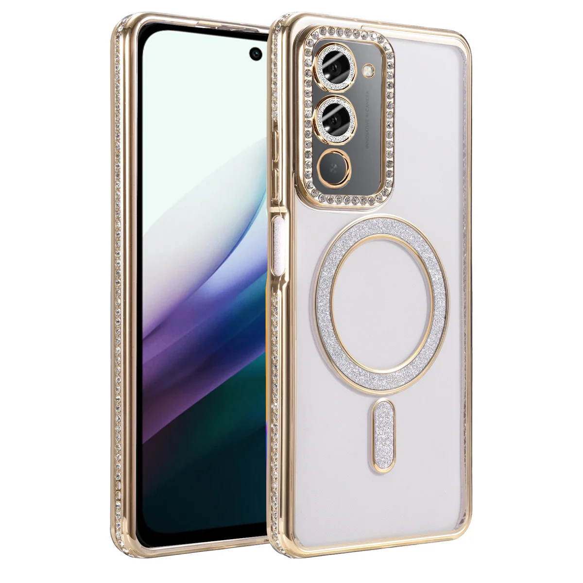 Redmi 15 4G Joke Simli Magneticsafe Kılıf - Gold